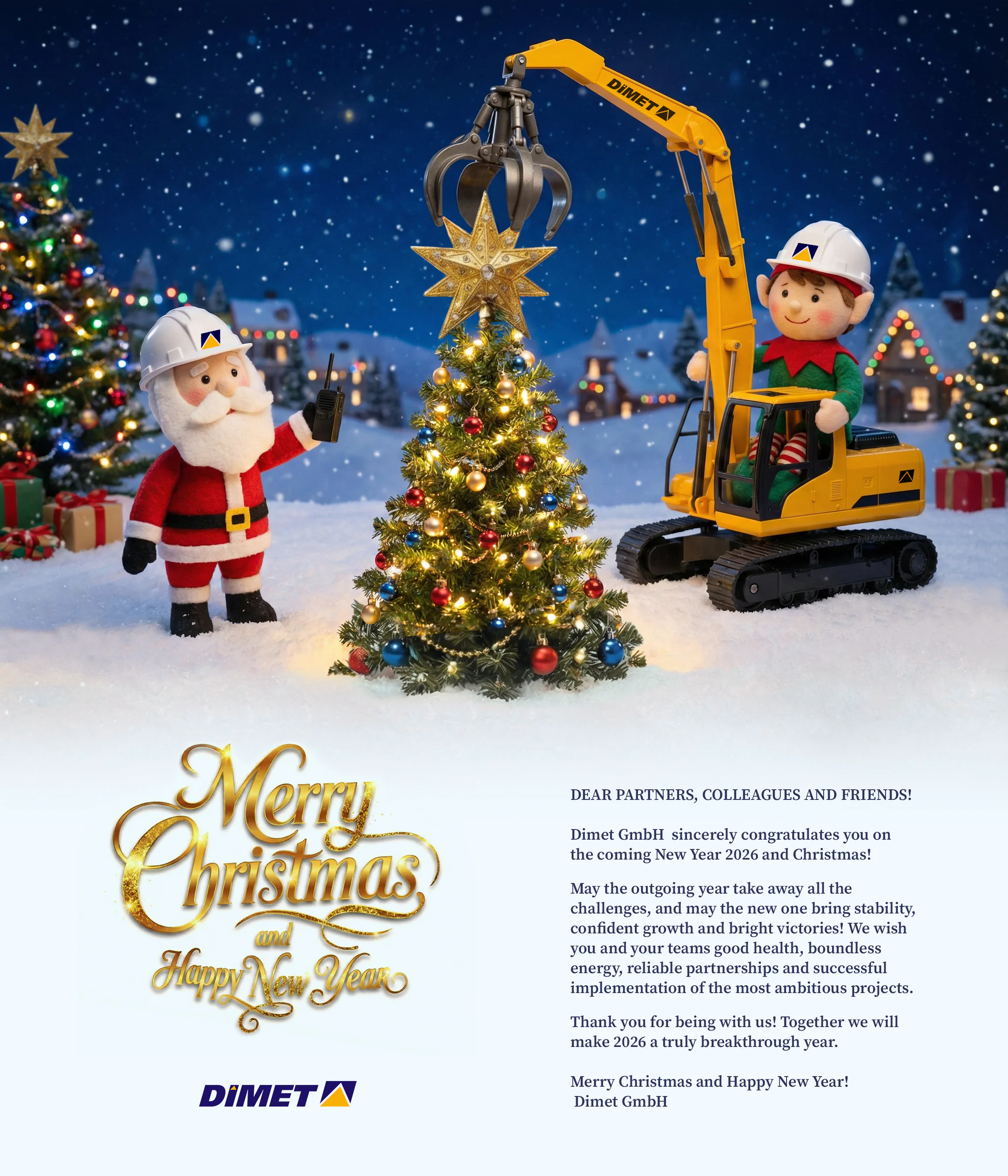 Dimet GmbH sincerely congratulates you on the coming New Year 2026 and Christmas!