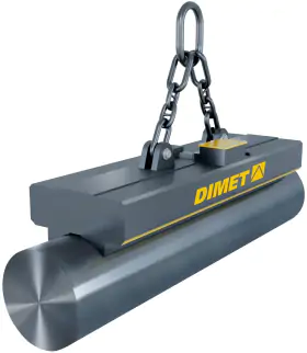 Ímãs eletropermanentes para produtos semiacabados de metal arredondado de grande diâmetro